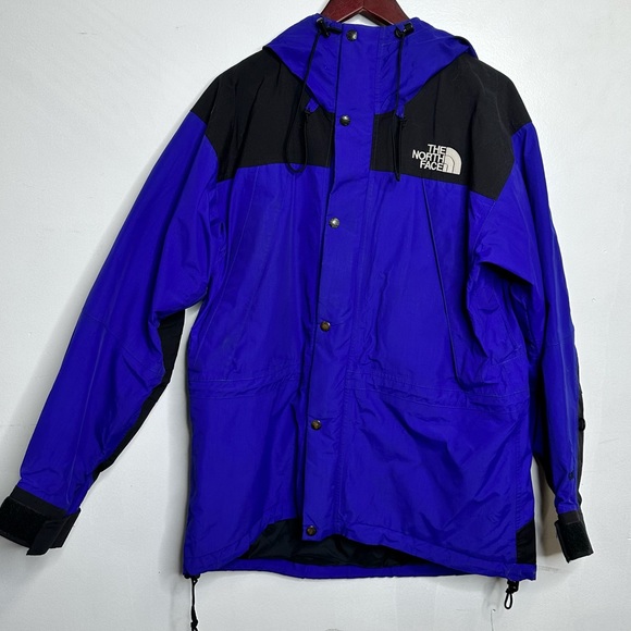 Mens Vintage The‎ North Face Mountain Guide Gore-Tex jacket blue black medium